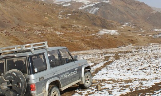 4x4 jeep safari in the mountains of Shimshal Valley Hunza Gilgit Baltistan Pakistan